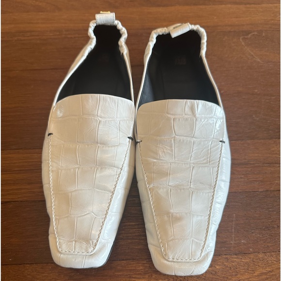 TOTEME The Travel Loafer Croc Embossed Leather Square Toe Flats EU 38 - Picture 2 of 8
